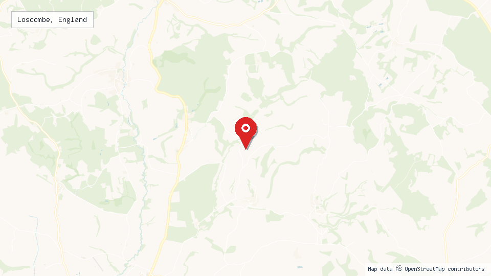 Street map of Loscombe, England with location pin