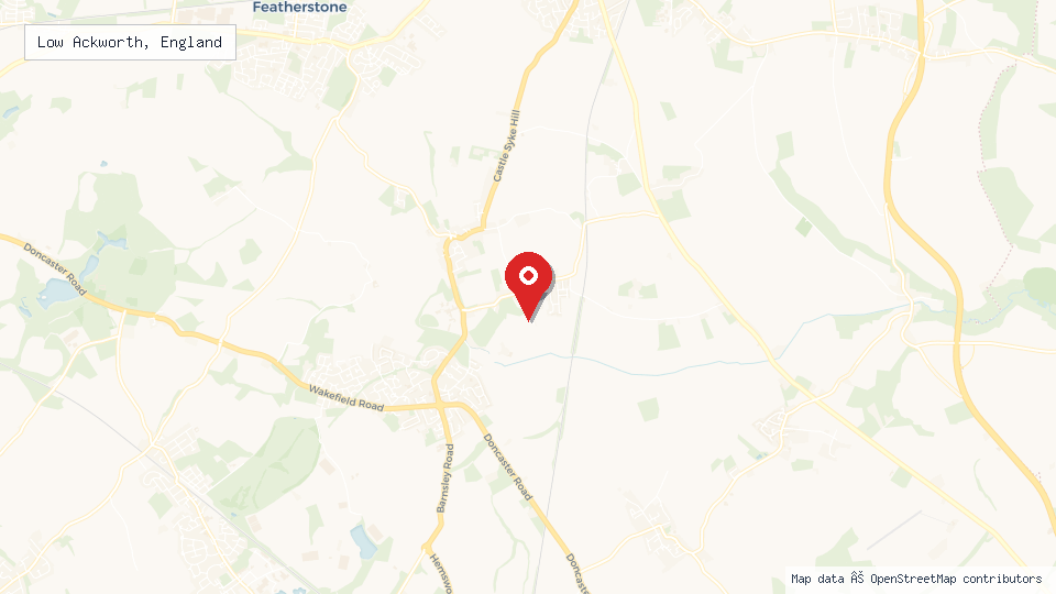 Street map of Low Ackworth, England with location pin