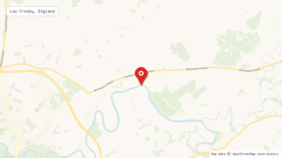 Street map of Low Crosby, England with location pin