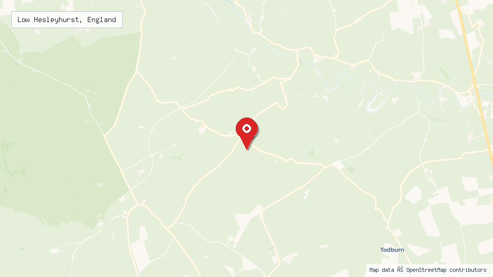Street map of Low Hesleyhurst, England with location pin