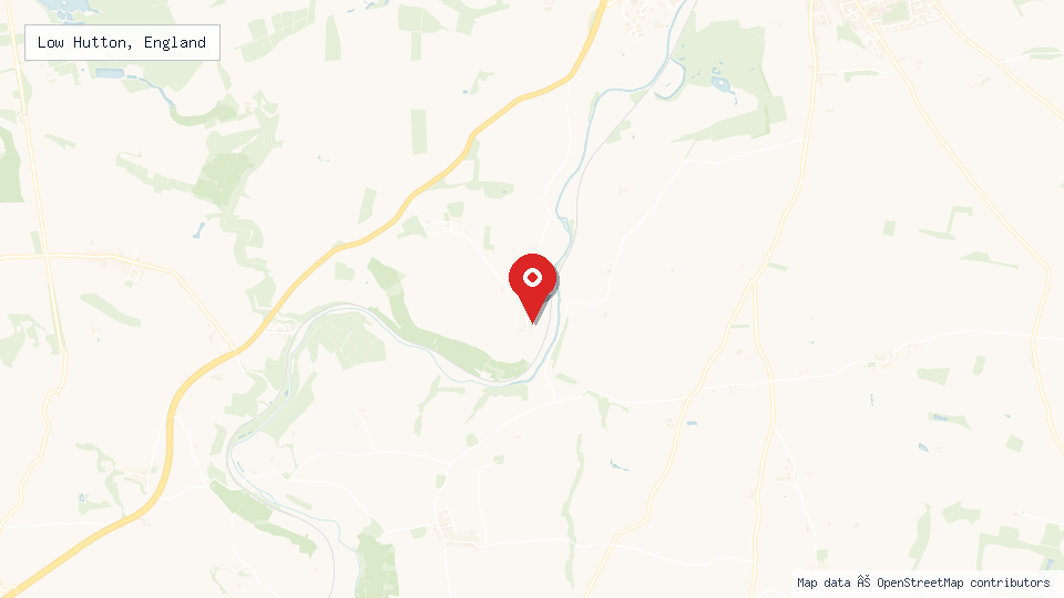 Street map of Low Hutton, England with location pin