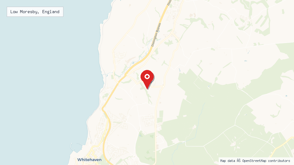 Street map of Low Moresby, England with location pin