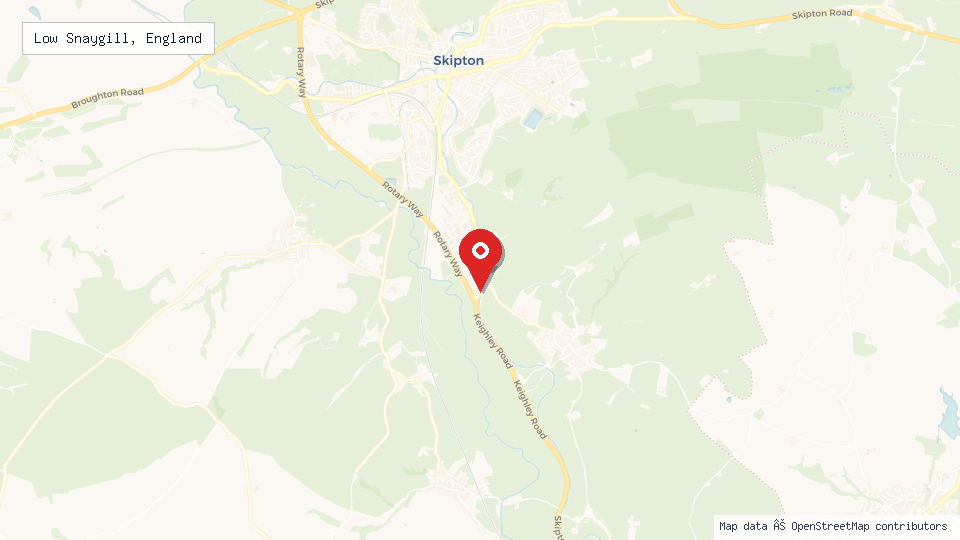 Street map of Low Snaygill, England with location pin