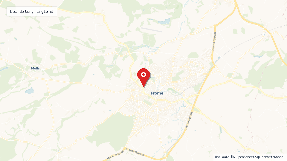Street map of Low Water, England with location pin