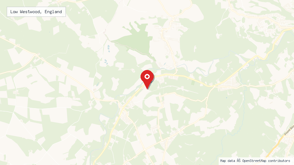 Street map of Low Westwood, England with location pin