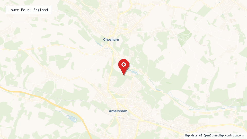 Street map of Lower Bois, England with location pin