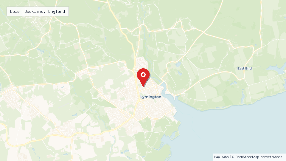 Street map of Lower Buckland, England with location pin