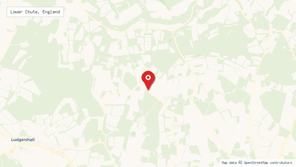 Street map of Lower Chute, England with location pin