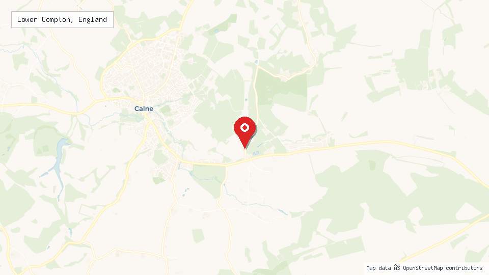 Street map of Lower Compton, England with location pin
