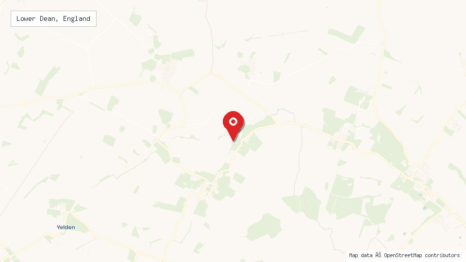 Street map of Lower Dean, England with location pin
