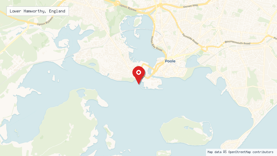Street map of Lower Hamworthy, England with location pin