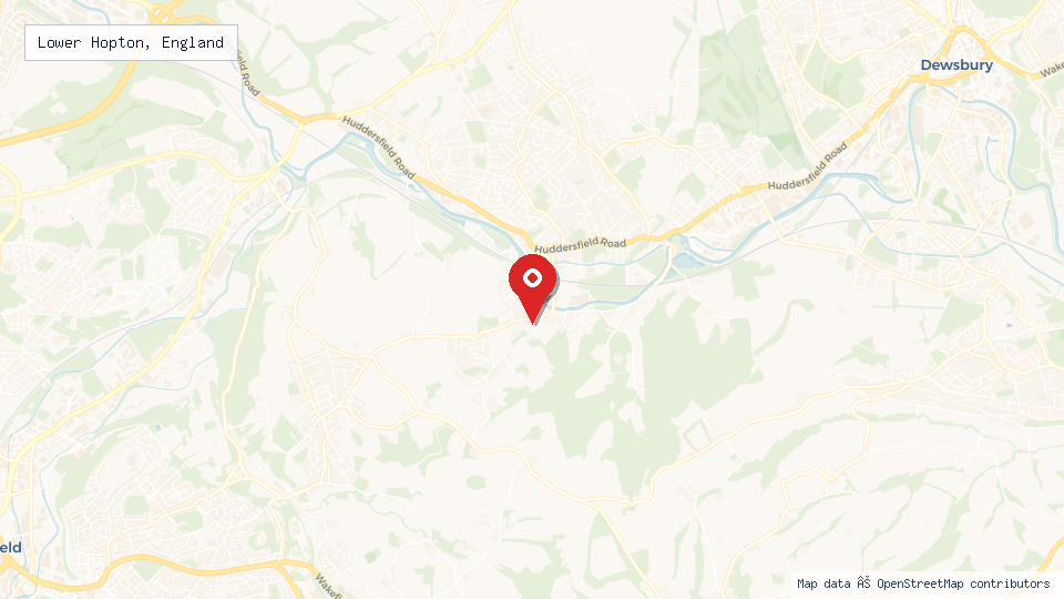 Street map of Lower Hopton, England with location pin