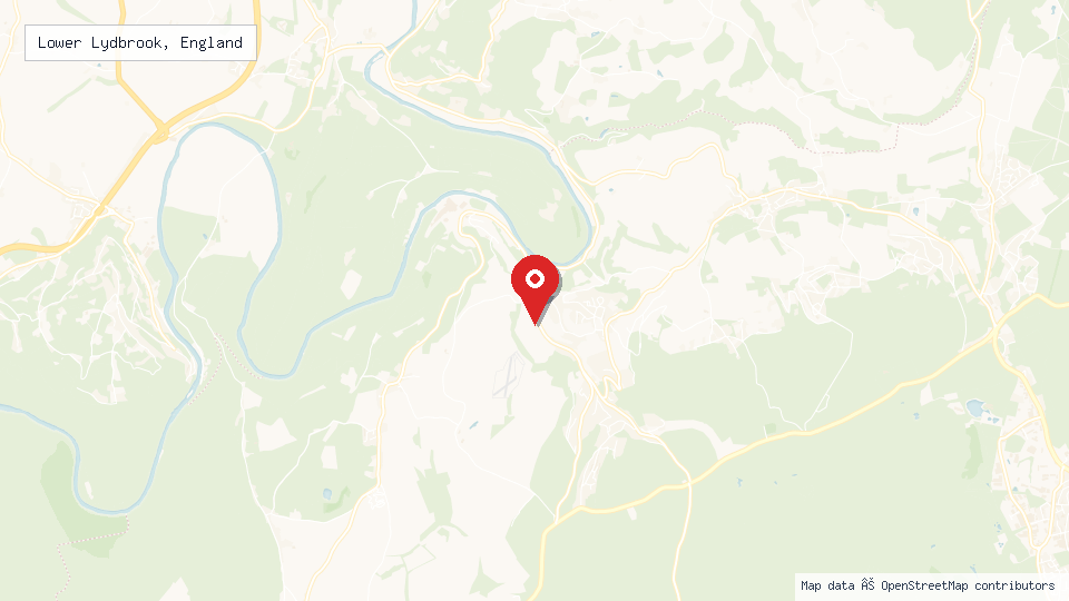 Street map of Lower Lydbrook, England with location pin