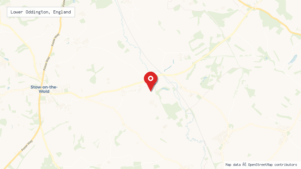 Street map of Lower Oddington, England with location pin