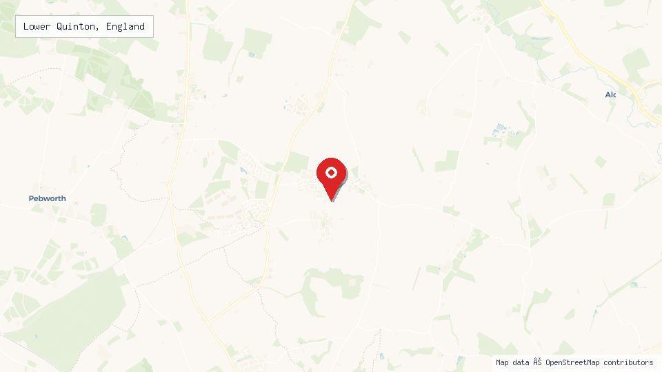 Street map of Lower Quinton, England with location pin