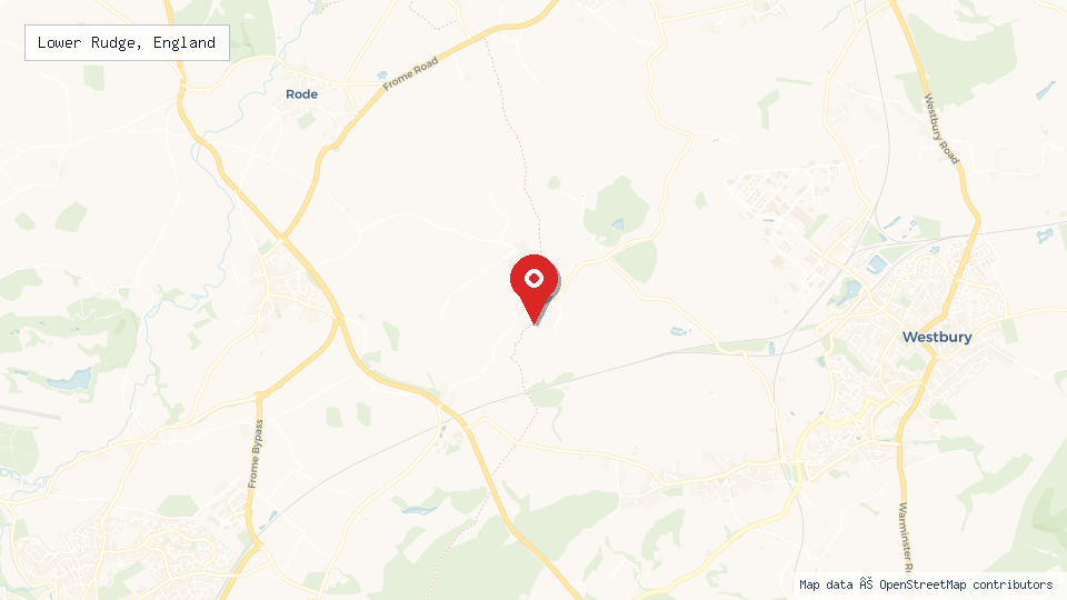 Street map of Lower Rudge, England with location pin