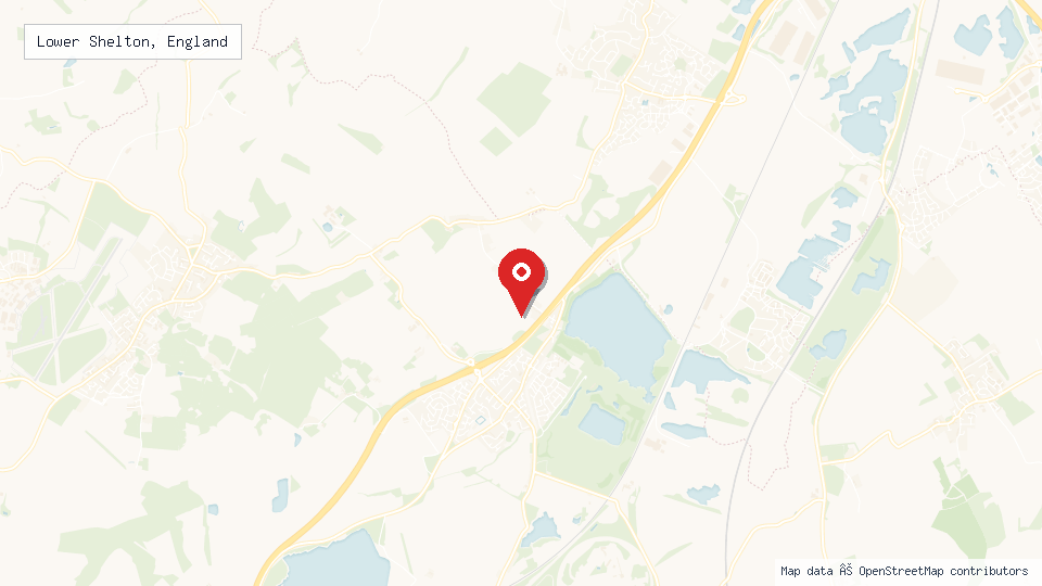 Street map of Lower Shelton, England with location pin