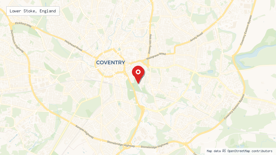 Street map of Lower Stoke, England with location pin