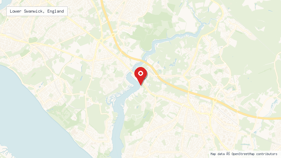 Street map of Lower Swanwick, England with location pin