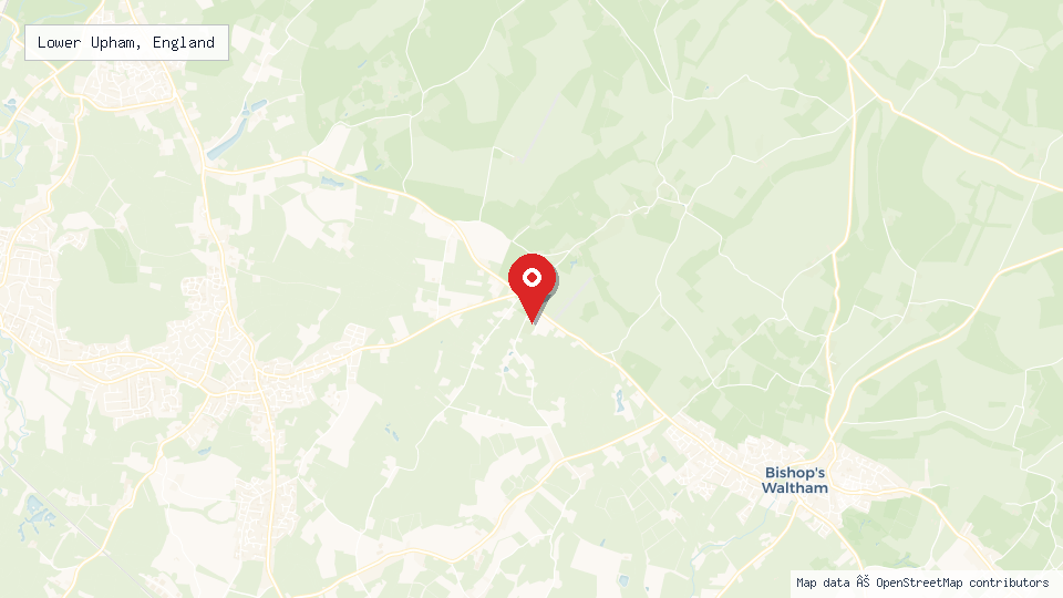 Street map of Lower Upham, England with location pin