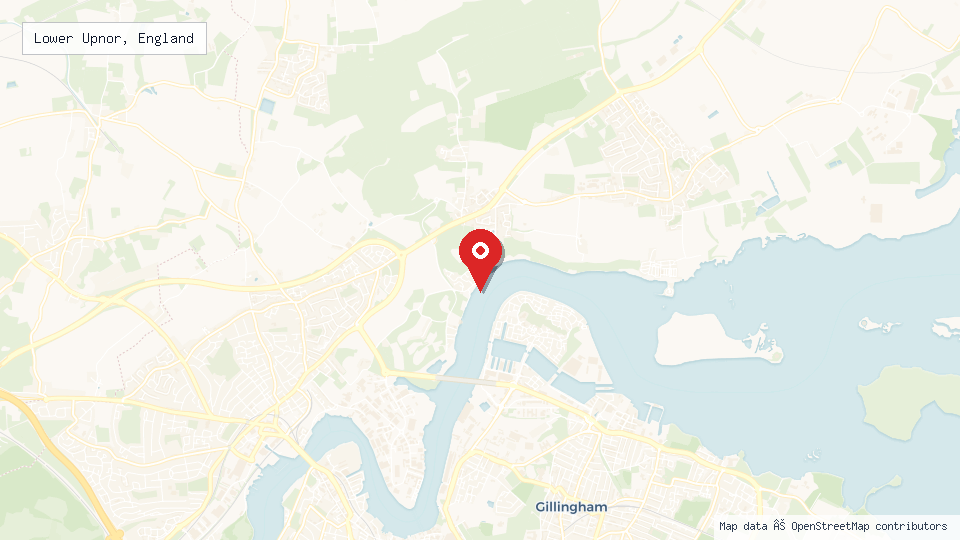 Street map of Lower Upnor, England with location pin