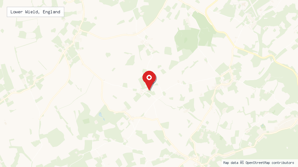 Street map of Lower Wield, England with location pin