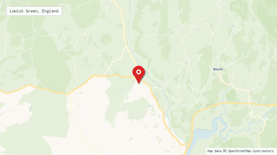 Street map of Lowick Green, England with location pin
