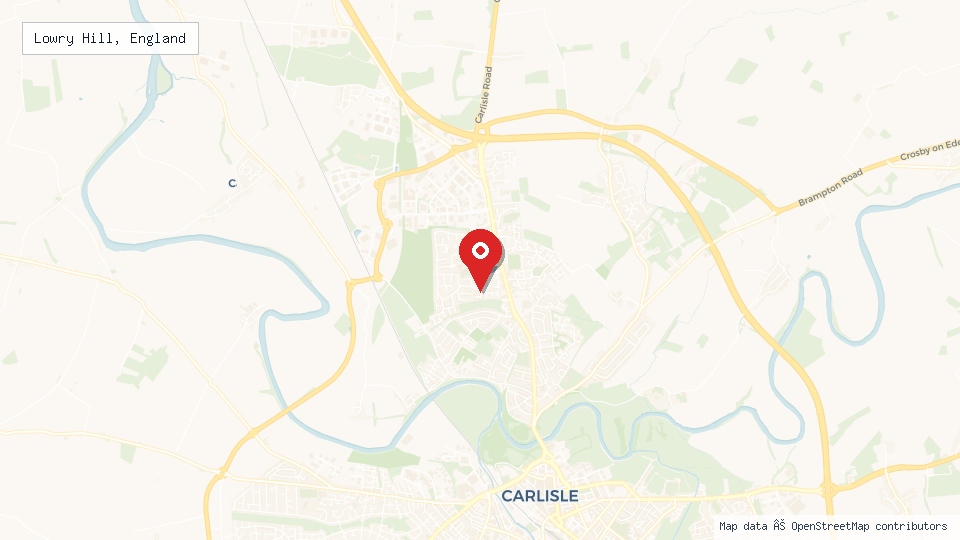 Street map of Lowry Hill, England with location pin