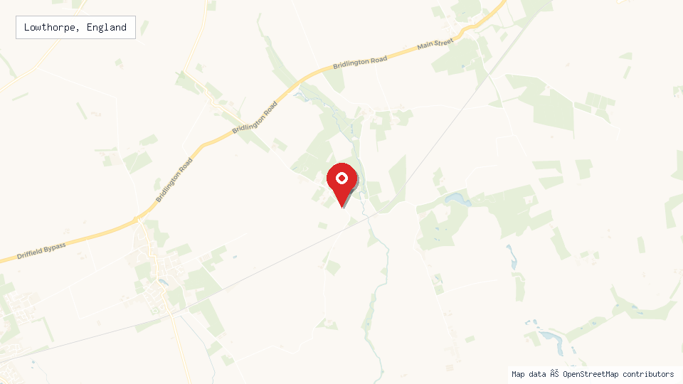 Street map of Lowthorpe, England with location pin