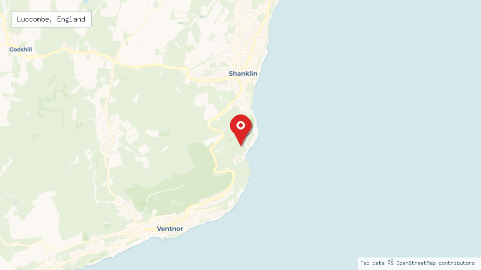 Street map of Luccombe, England with location pin