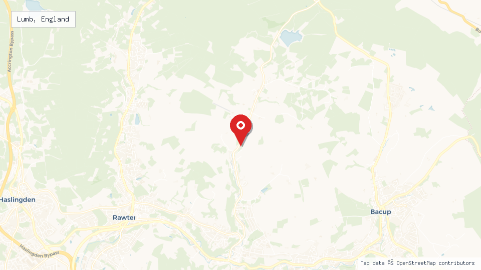 Street map of Lumb, England with location pin