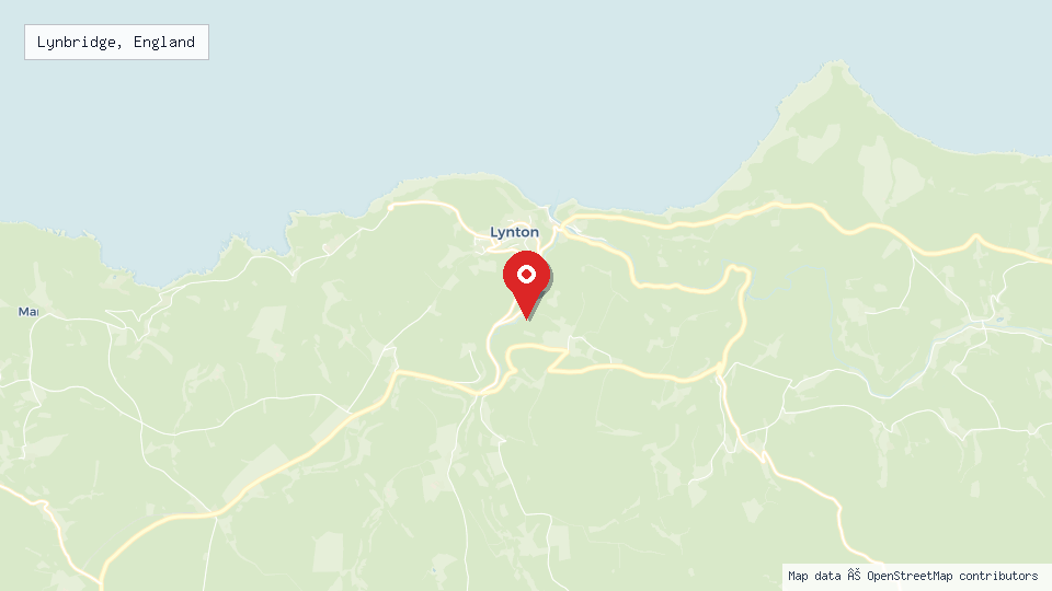Street map of Lynbridge, England with location pin