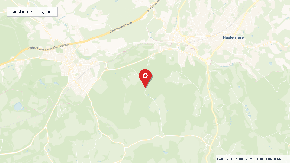 Street map of Lynchmere, England with location pin