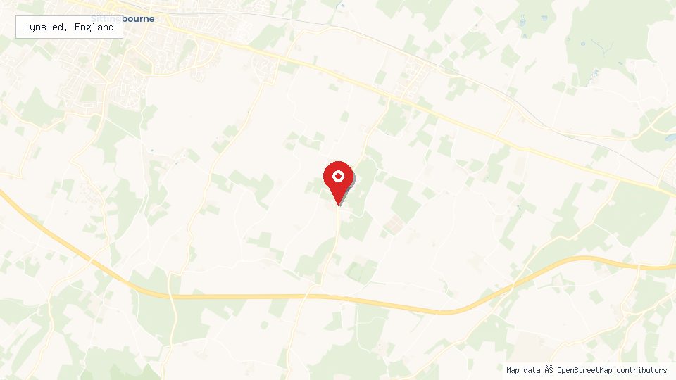Street map of Lynsted, England with location pin