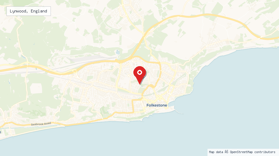 Street map of Lynwood, England with location pin