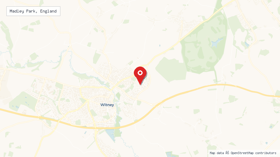 Street map of Madley Park, England with location pin