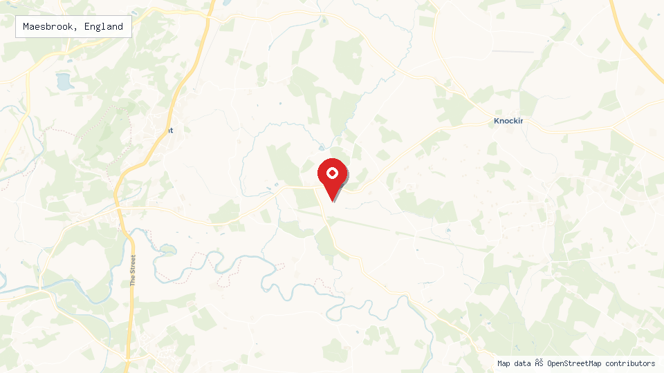 Street map of Maesbrook, England with location pin