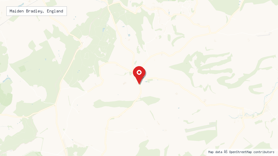 Street map of Maiden Bradley, England with location pin