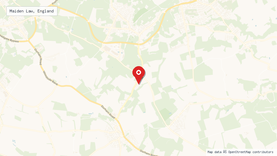 Street map of Maiden Law, England with location pin