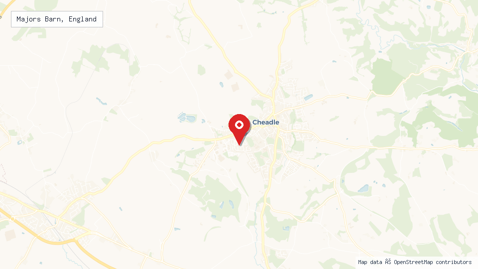 Street map of Majors Barn, England with location pin