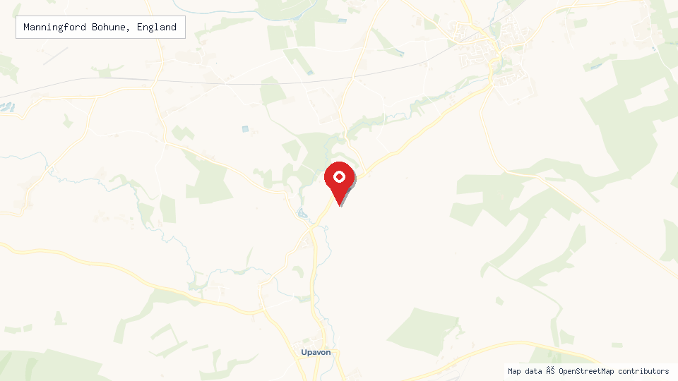 Street map of Manningford Bohune, England with location pin
