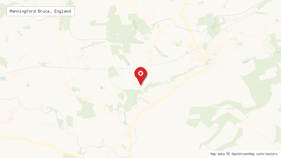 Street map of Manningford Bruce, England with location pin