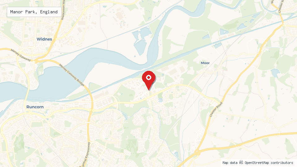 Street map of Manor Park, England with location pin