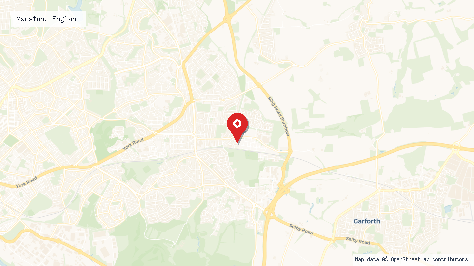 Street map of Manston, England with location pin