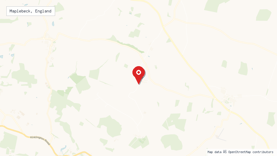Street map of Maplebeck, England with location pin