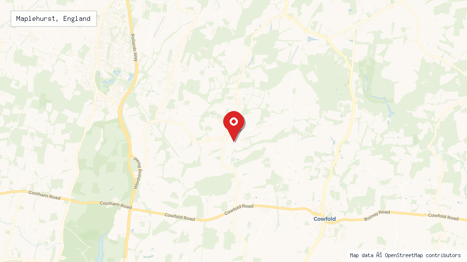 Street map of Maplehurst, England with location pin