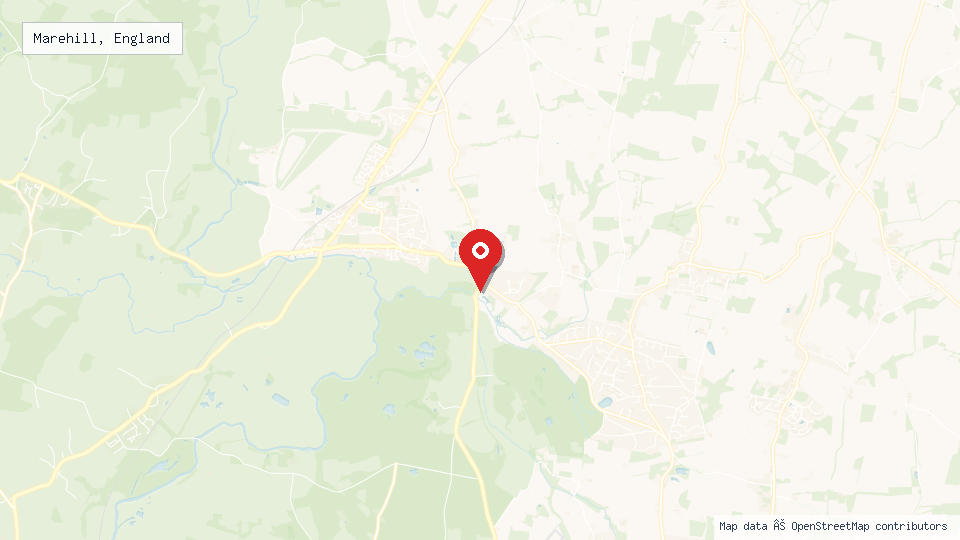 Street map of Marehill, England with location pin