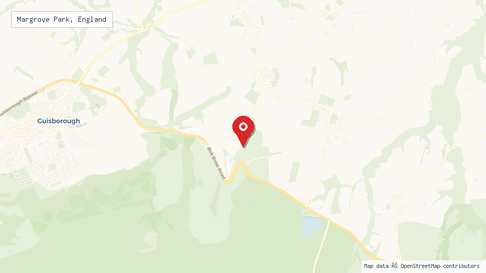 Street map of Margrove Park, England with location pin