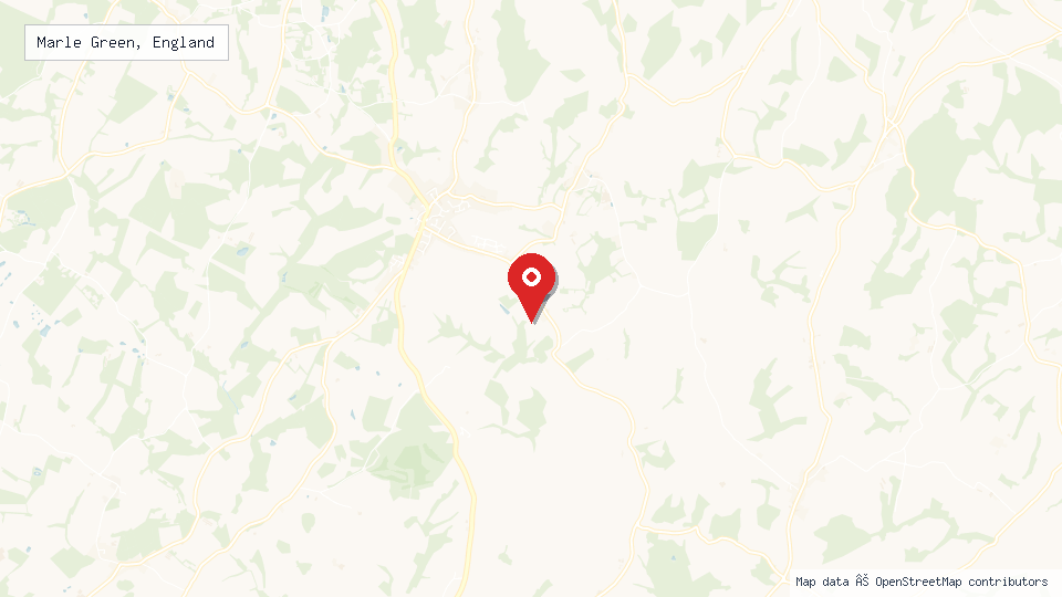 Street map of Marle Green, England with location pin
