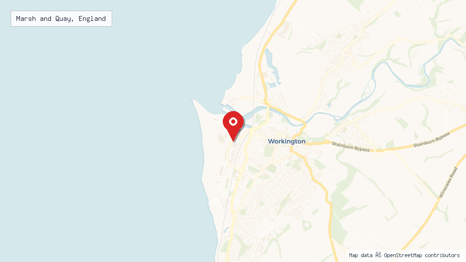 Street map of Marsh and Quay, England with location pin
